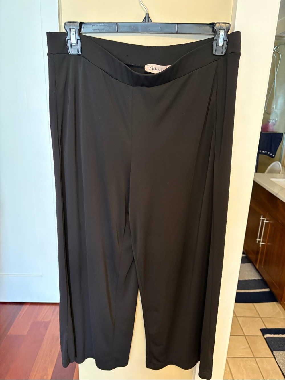 Philosophy Black Wide-Leg Pull-On Trousers
